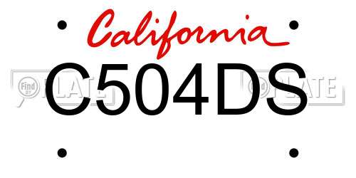 C504DS California License Plate