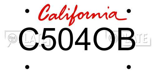 C504OB California License Plate