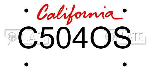 C504OS California License Plate
