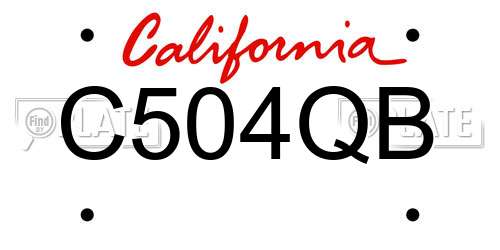 C504QB California License Plate