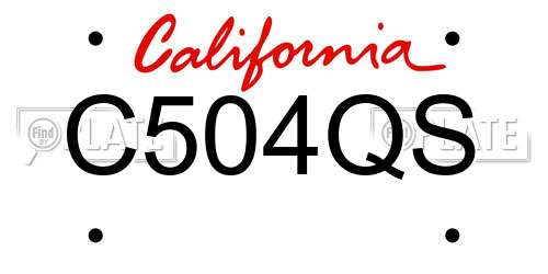 C504QS California License Plate