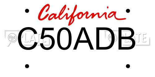C50ADB California License Plate