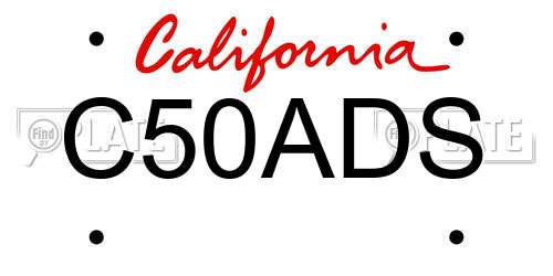 C50ADS California License Plate