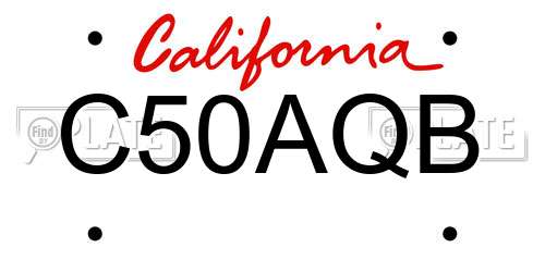 C50AQB California License Plate