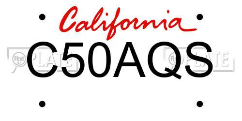 C50AQS California License Plate