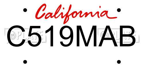 C519MAB California License Plate