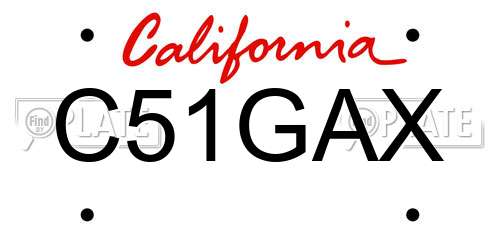 C51GAX California License Plate