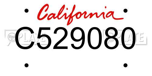 C529080 California License Plate