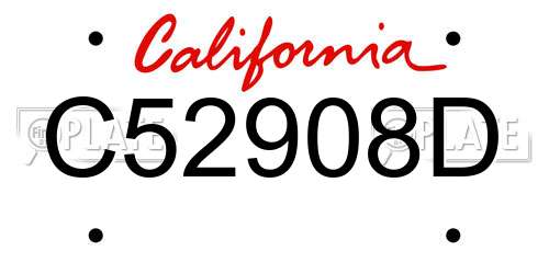 C52908D California License Plate