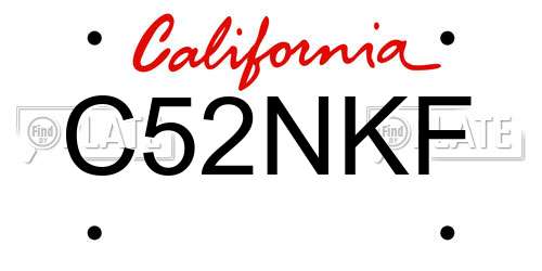 C52NKF California License Plate