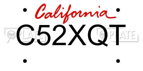 C52XQT California License Plate