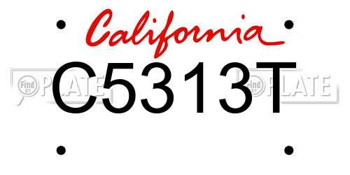 C5313T California License Plate