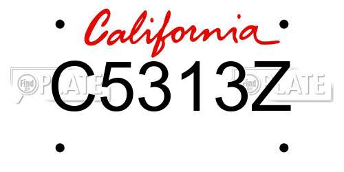 C5313Z California License Plate