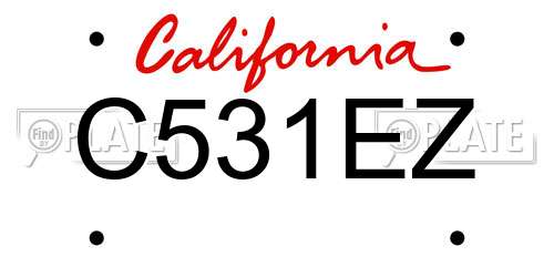 C531EZ California License Plate