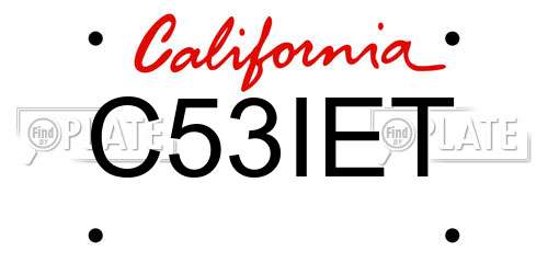 C53IET California License Plate