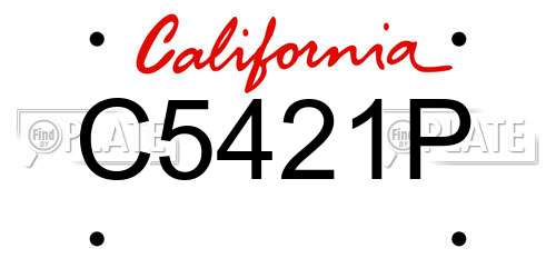 C5421P California License Plate
