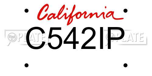 C542IP California License Plate