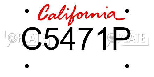 C5471P California License Plate
