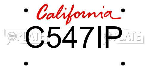 C547IP California License Plate