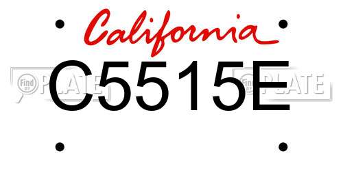 C5515E California License Plate