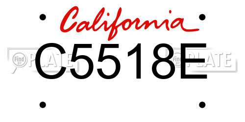 C5518E California License Plate