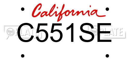 C551SE California License Plate
