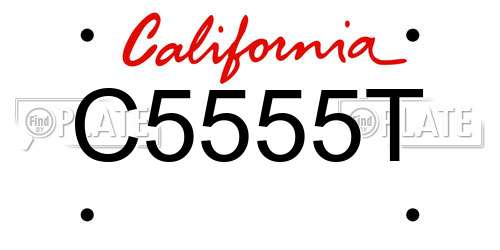 C5555T California License Plate