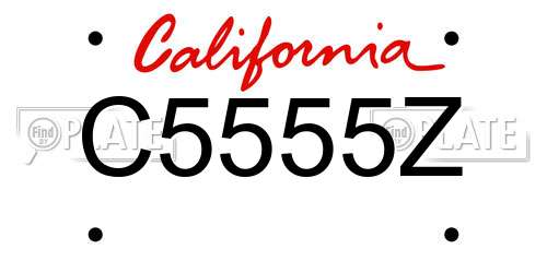 C5555Z California License Plate