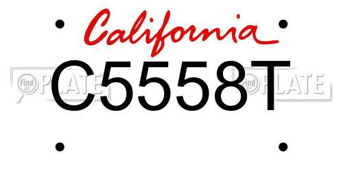 C5558T California License Plate