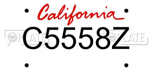 C5558Z California License Plate