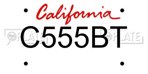 C555BT California License Plate