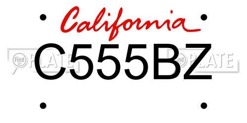 C555BZ California License Plate