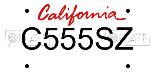 C555SZ California License Plate