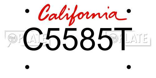 C5585T California License Plate