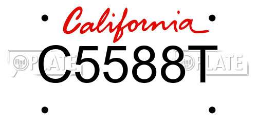 C5588T California License Plate