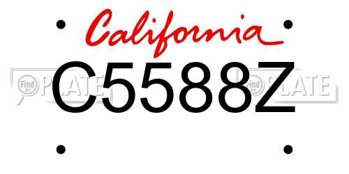 C5588Z California License Plate