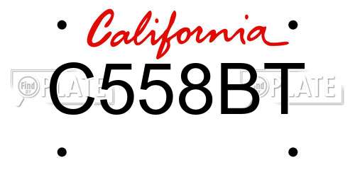 C558BT California License Plate