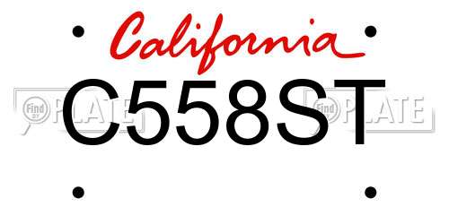 C558ST California License Plate