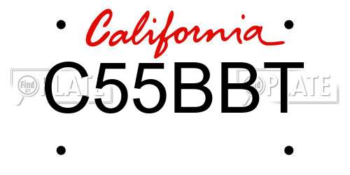 C55BBT California License Plate