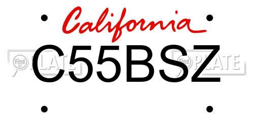 C55BSZ California License Plate