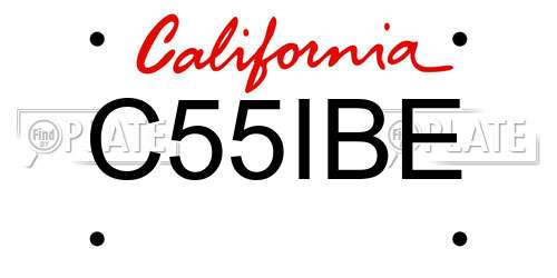 C55IBE California License Plate
