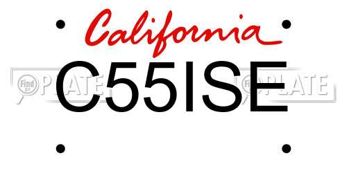 C55ISE California License Plate