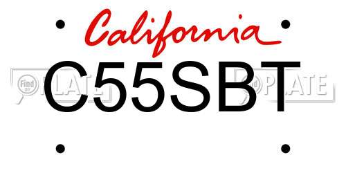 C55SBT California License Plate