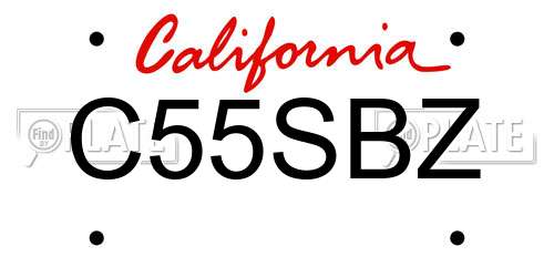 C55SBZ California License Plate