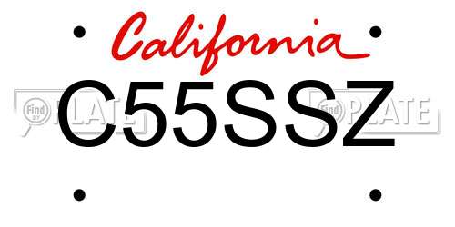 C55SSZ California License Plate