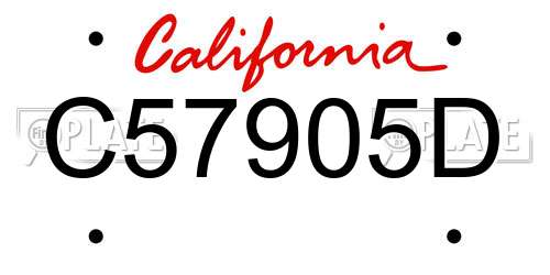 C57905D California License Plate