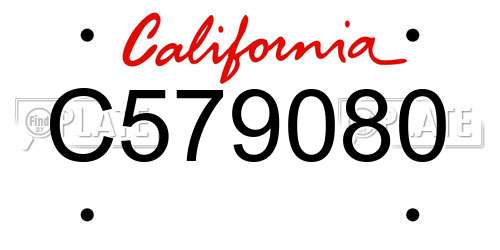 C579080 California License Plate