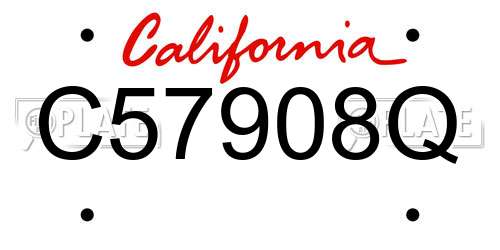 C57908Q California License Plate