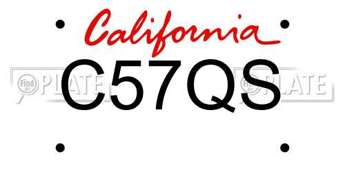 C57QS California License Plate