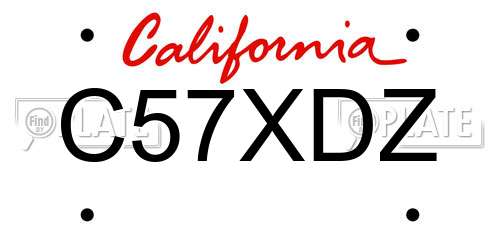 C57XDZ California License Plate